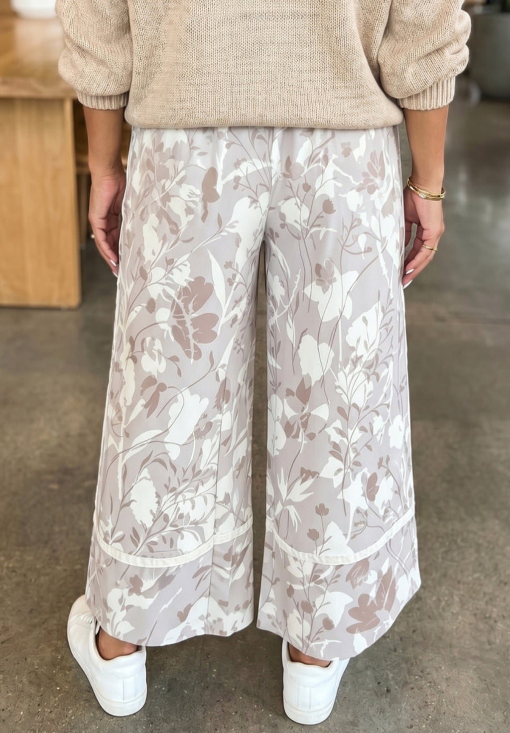 Grey Floral Pull-on Pant *PREORDER*