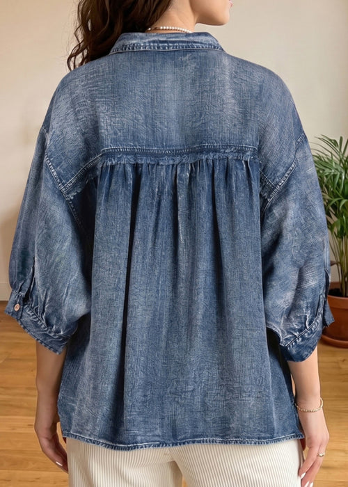 3/4 Sleeve Denim Top *PREORDER*