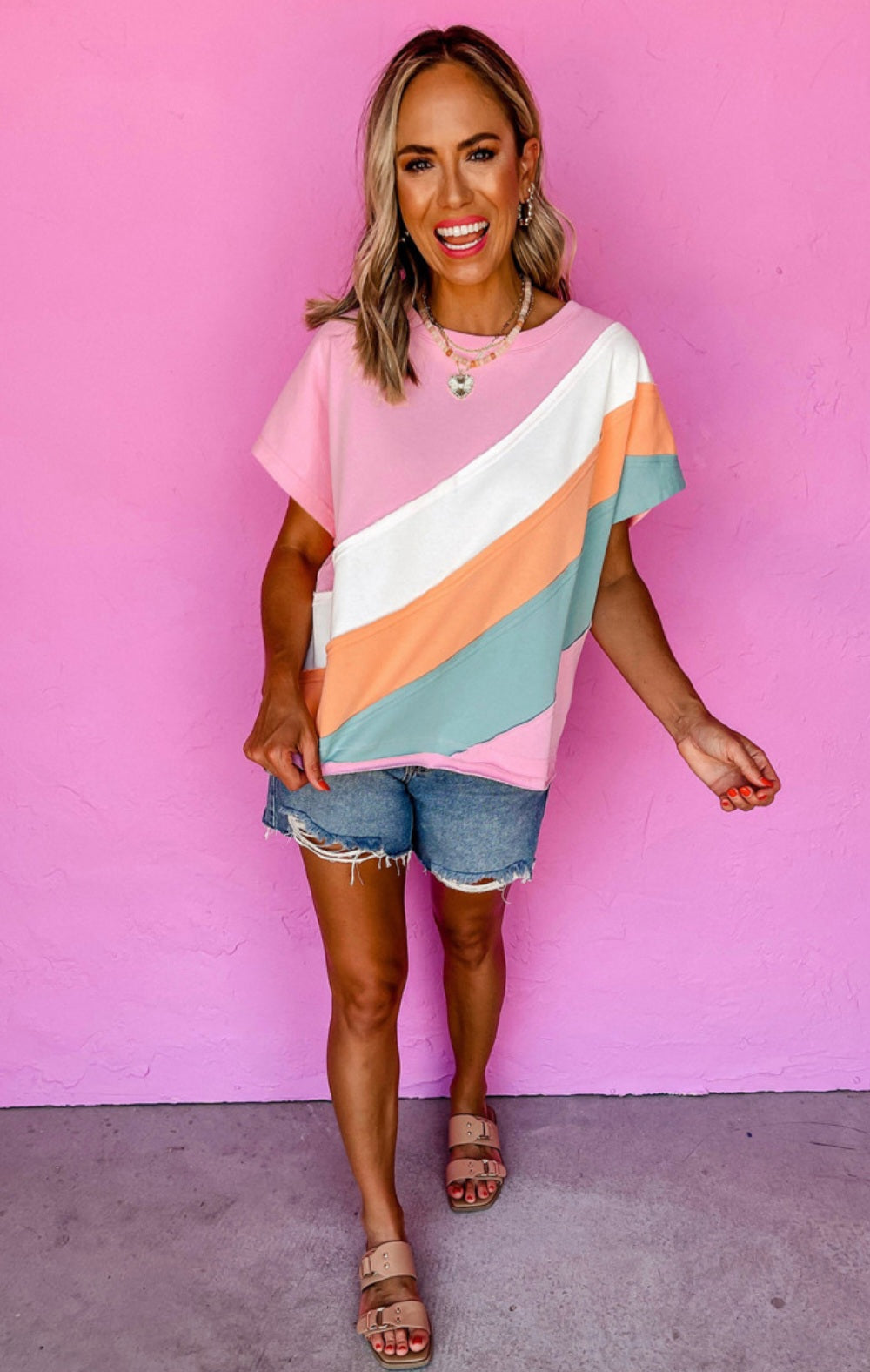 Diagonal Colorblock Tee *PREORDER*