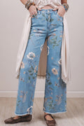 Blue Floral Print Jean *PREORDER*