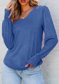 Smocked Shoulder LS Top Blue *PREORDER*