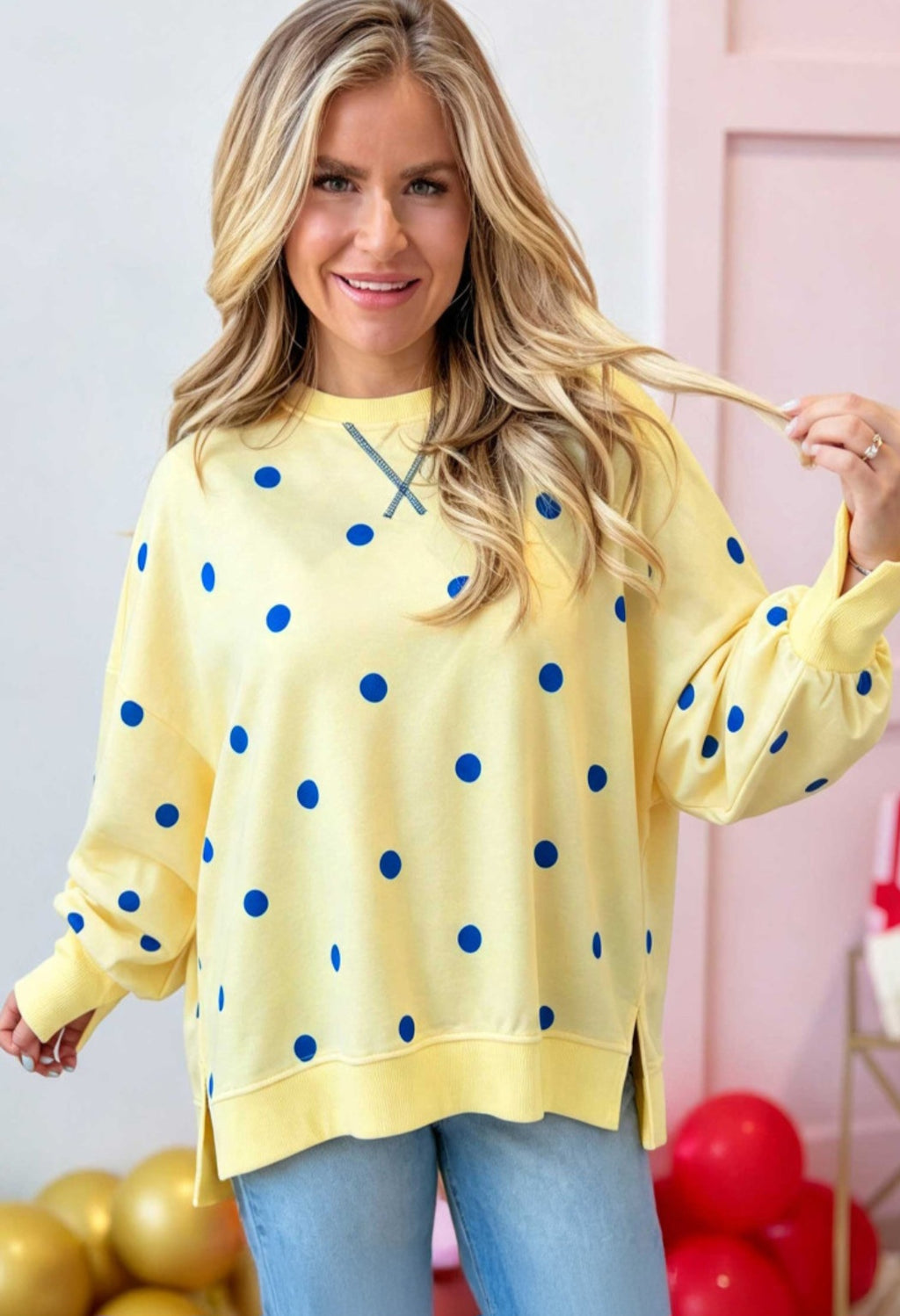 Yellow Polka Dot Split Hem Tunic *PREORDER*