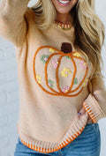 Floral Embroidered Pumpkin Sweater *PREORDER*