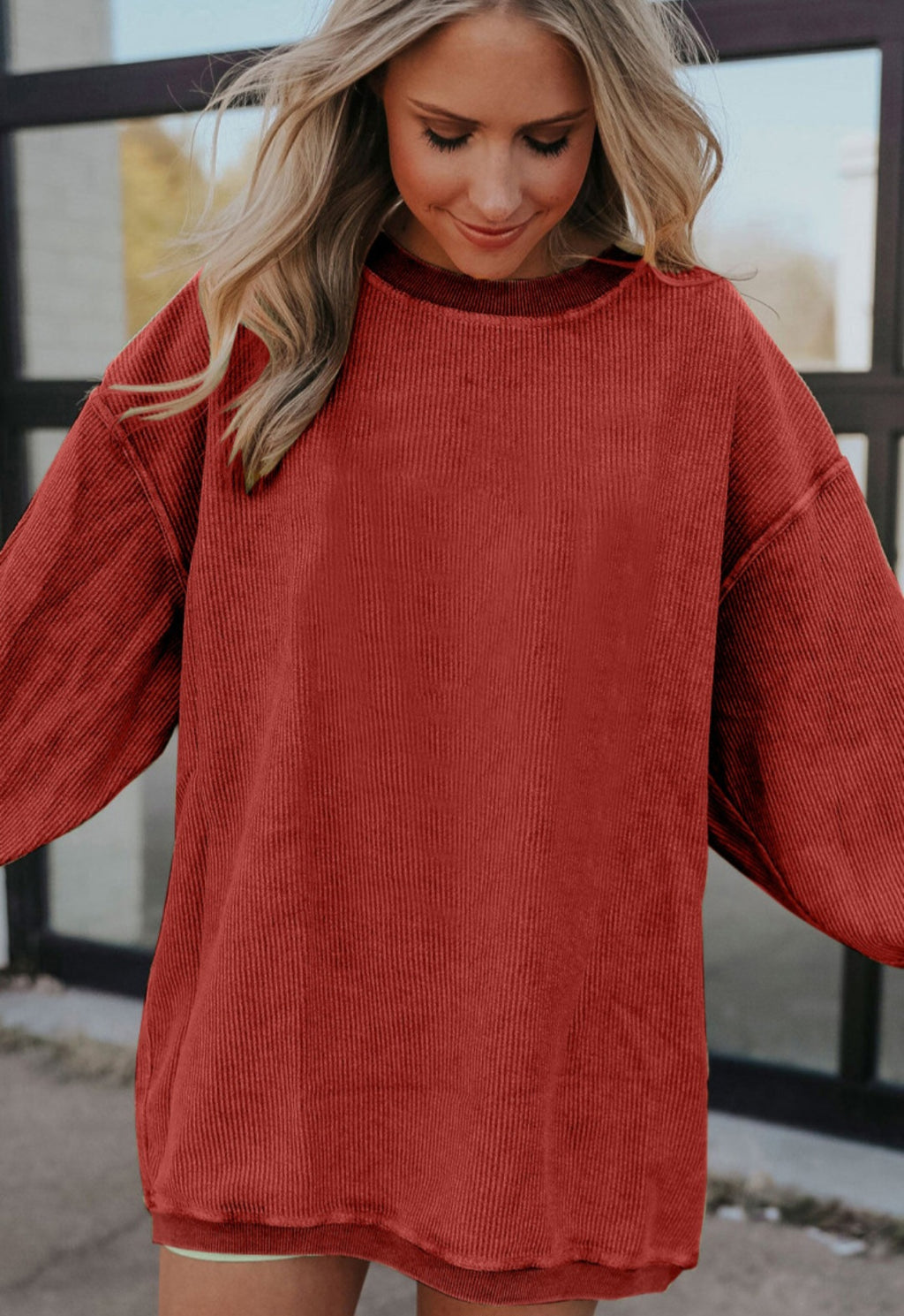 Long Corded Pullovers Rust Red *PREORDER*