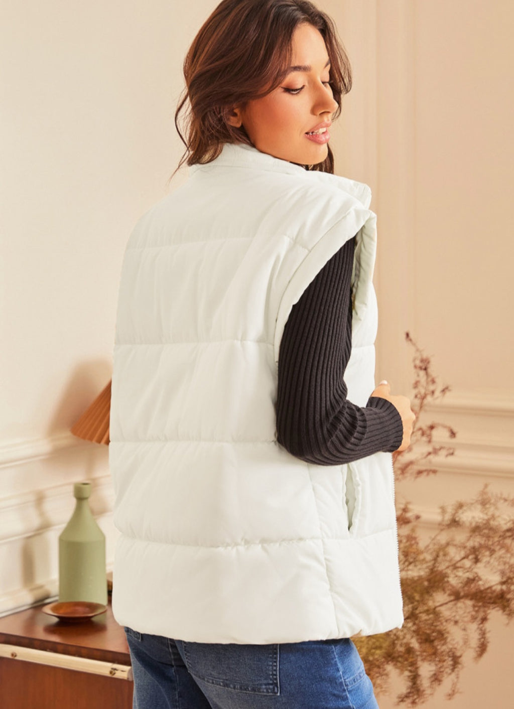 White Oversized Puffer Vest *PREORDER*