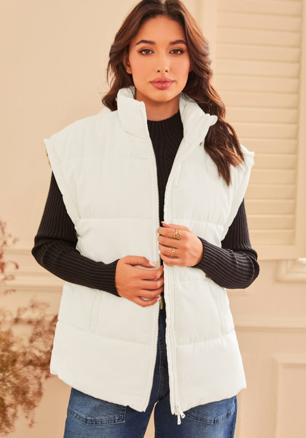 White Oversized Puffer Vest *PREORDER*