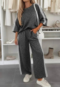 Leopard 3/4 Sleeve Set in Dk Grey *PREORDER*