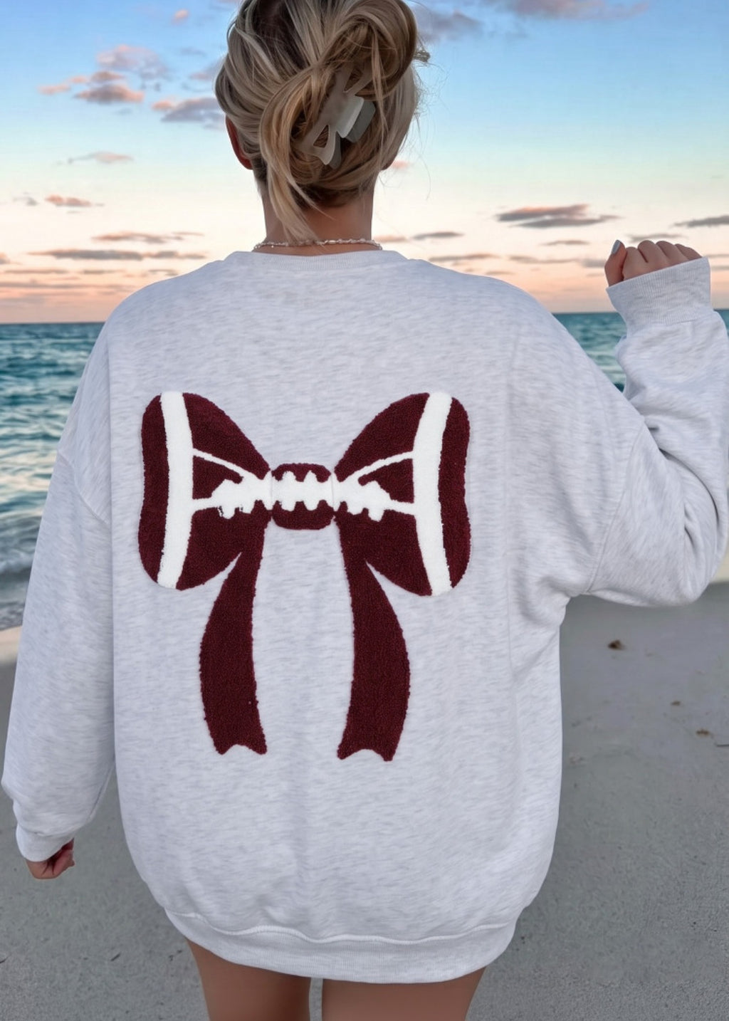 Chenille Embroidered Front/Back Football Pullover *PREORDER*