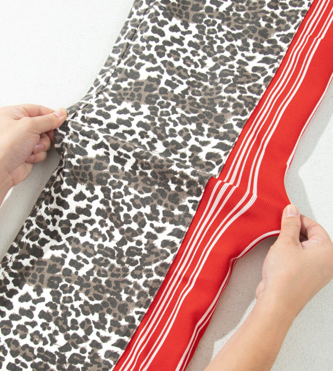 Leopard Red Stripe Pull-On Jeans *PREORDER*