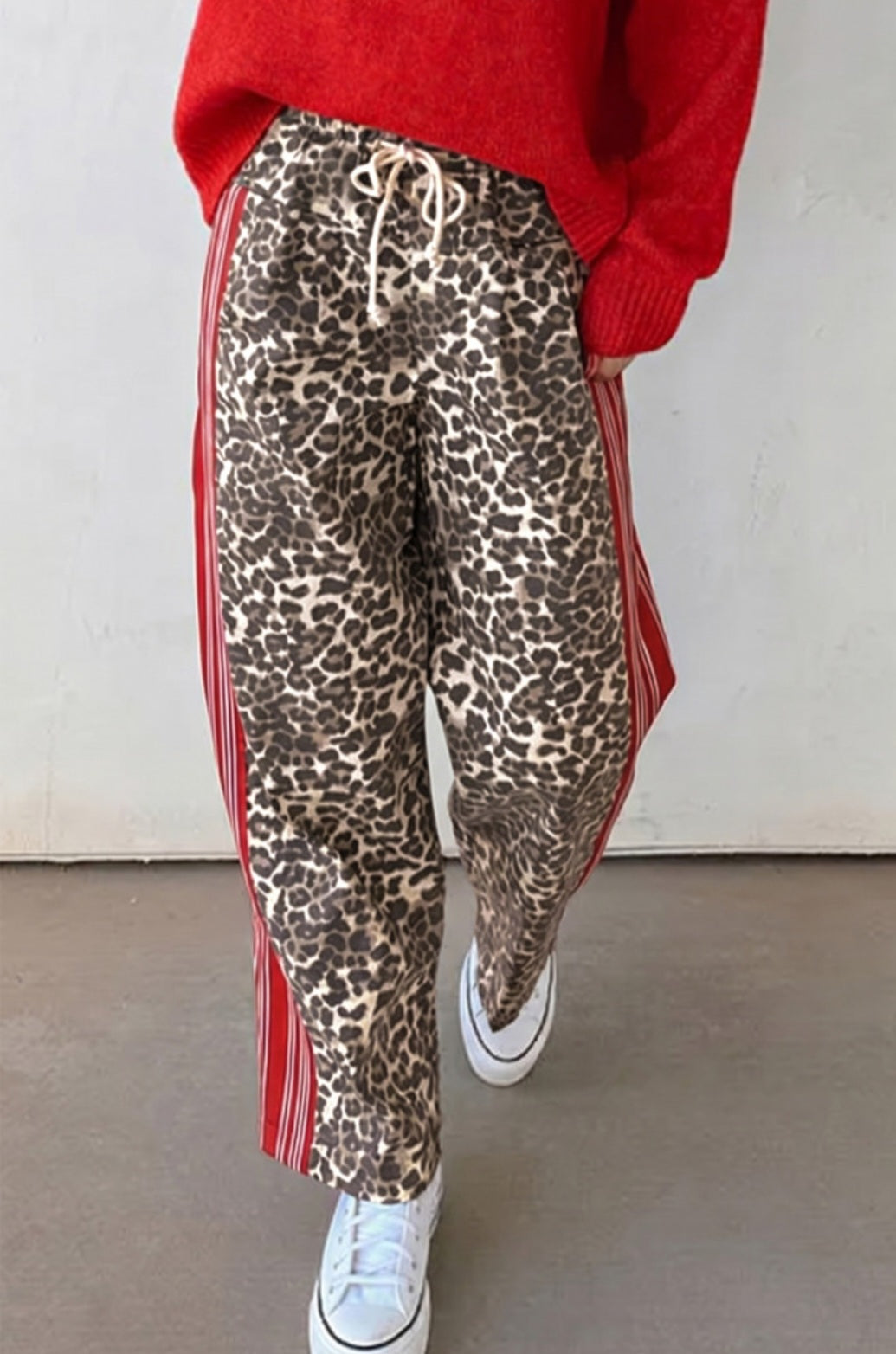 Leopard Red Stripe Pull-On Jeans *PREORDER*
