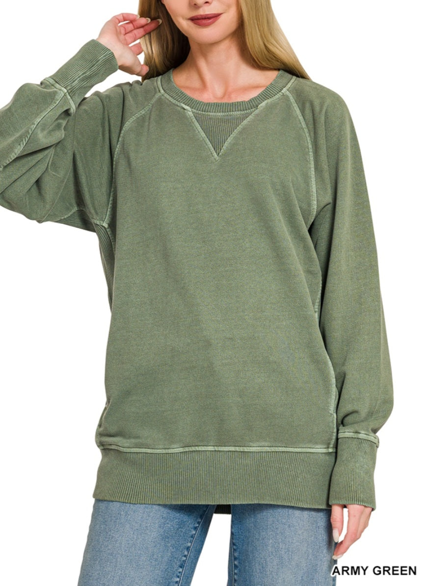Oversized Pigment Dyed Pocket Pullover *PREORDER*