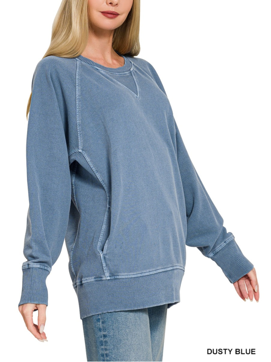 Oversized Pigment Dyed Pocket Pullover *PREORDER*