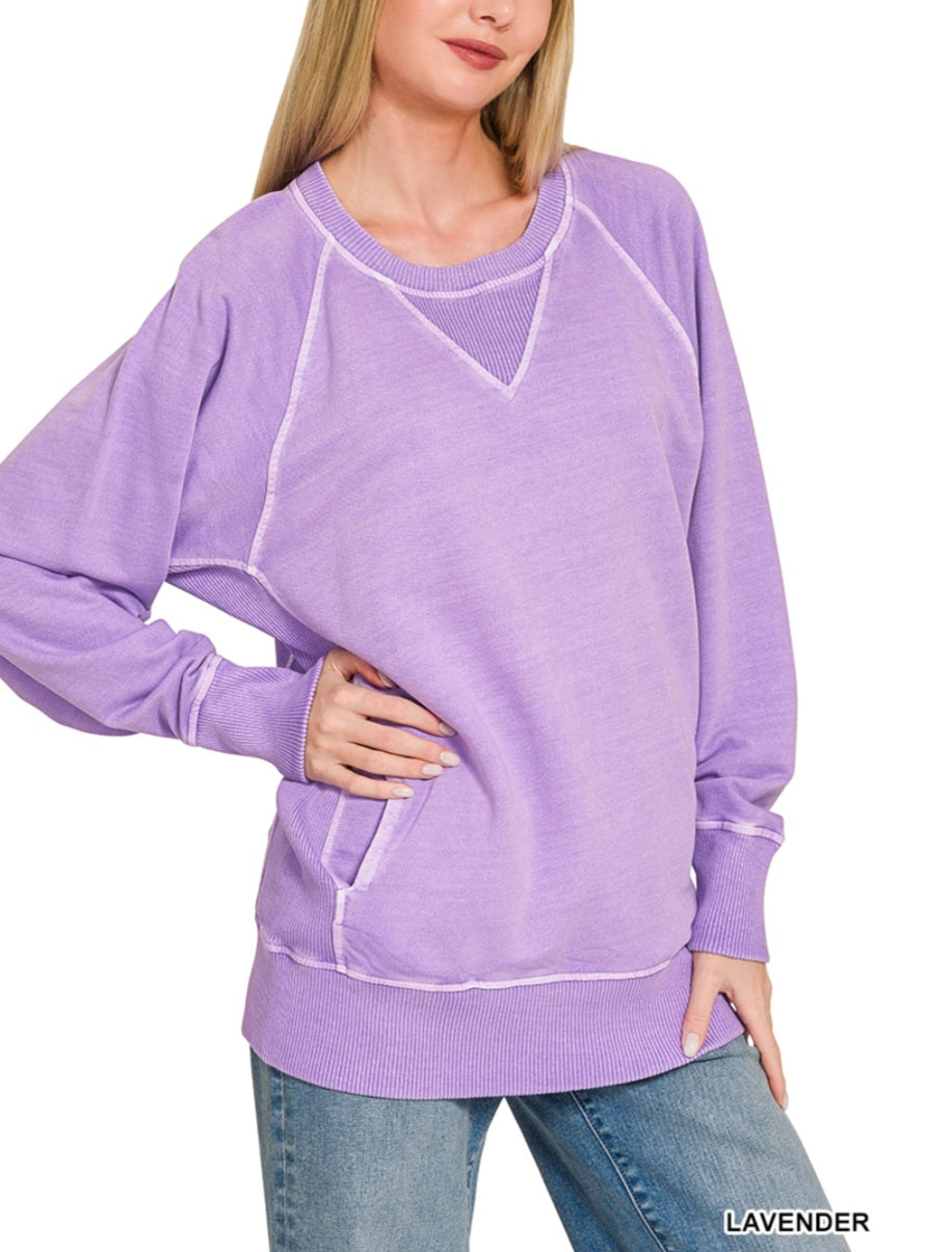 Oversized Pigment Dyed Pocket Pullover *PREORDER*
