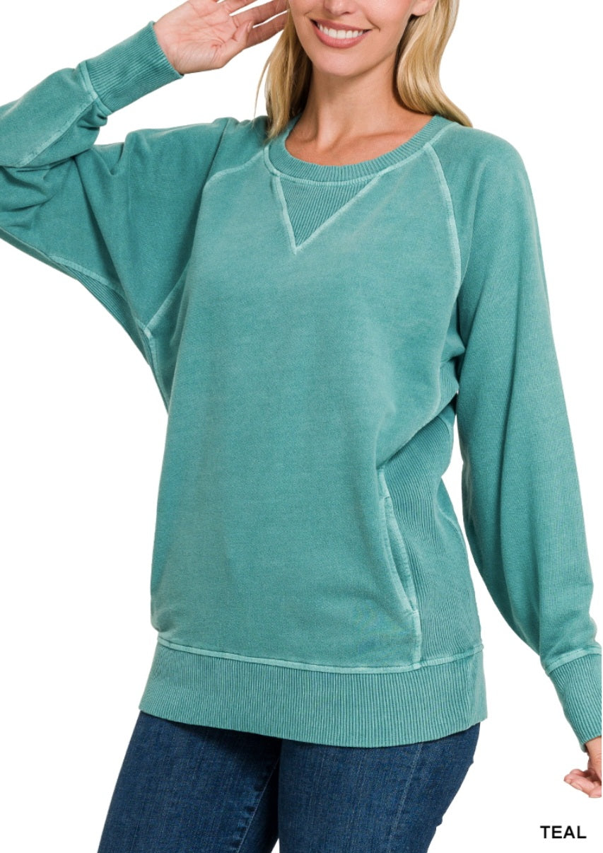 Oversized Pigment Dyed Pocket Pullover *PREORDER*