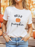 Hello Pumpkin Embroidered Tee *PREORDER*