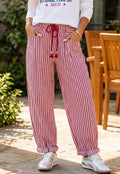 Cotton Red Stripe Pants *PREORDER*