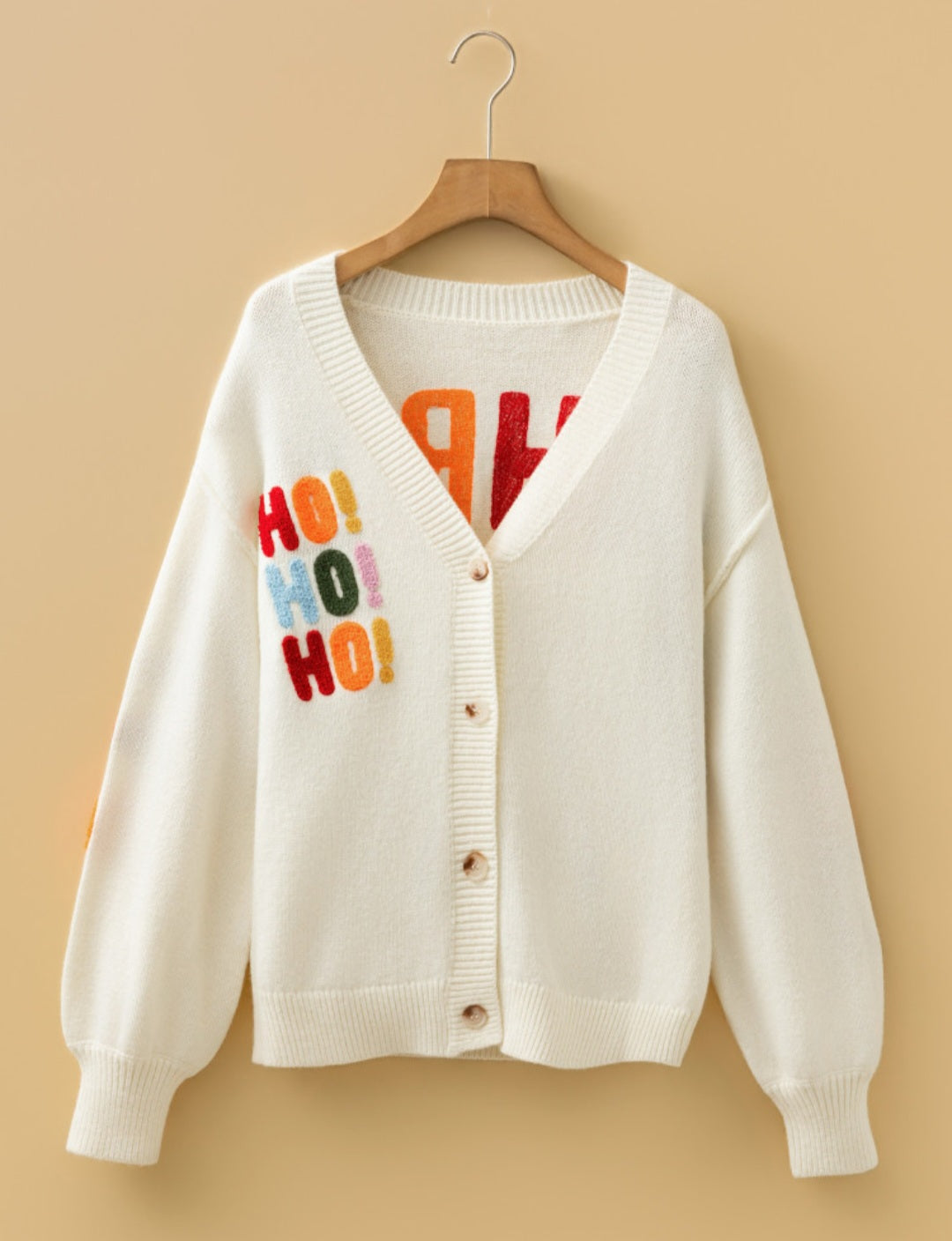 Chenille Embroidered Christmas Cardigan Front/Back *PREORDER*