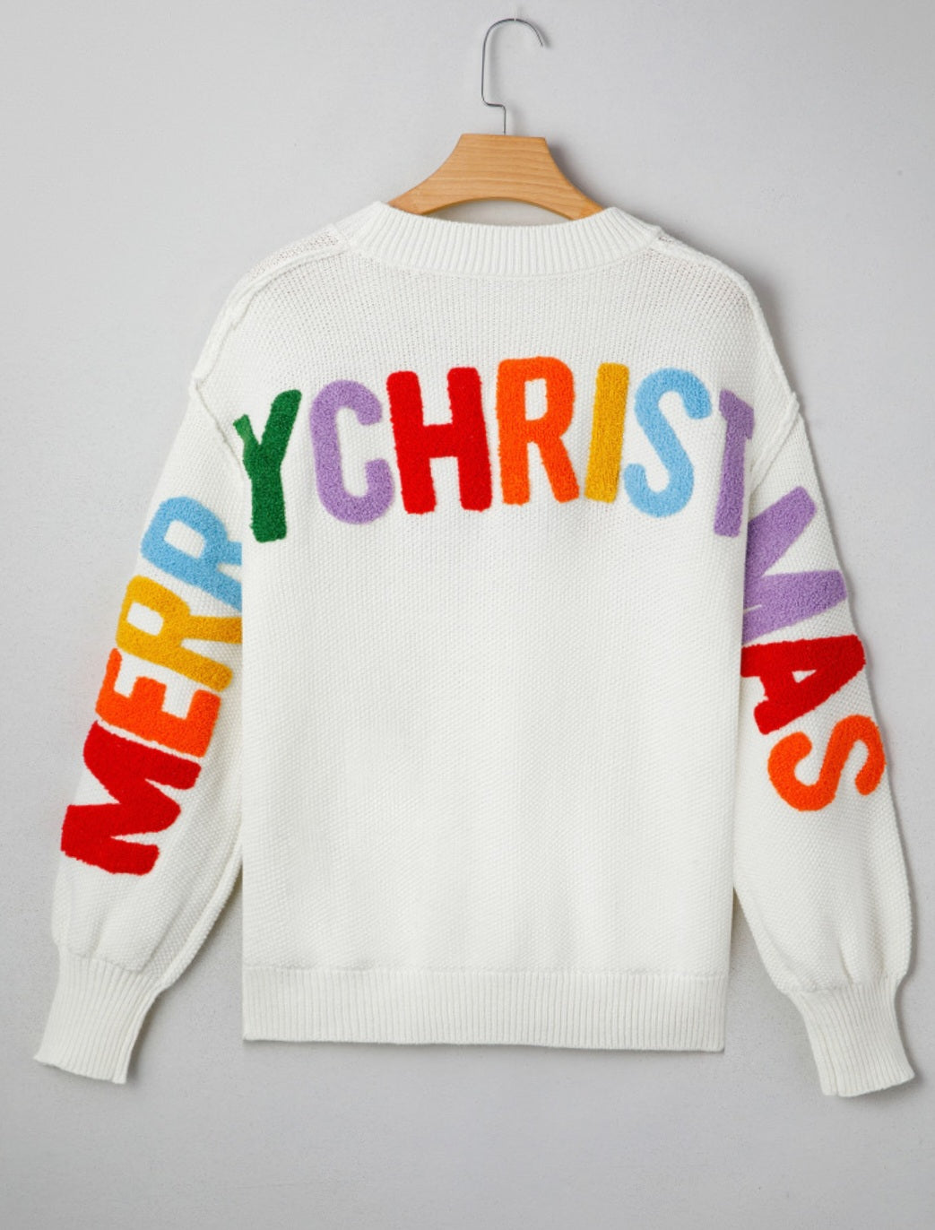 Chenille Embroidered Christmas Sweater Front/Back *PREORDER*