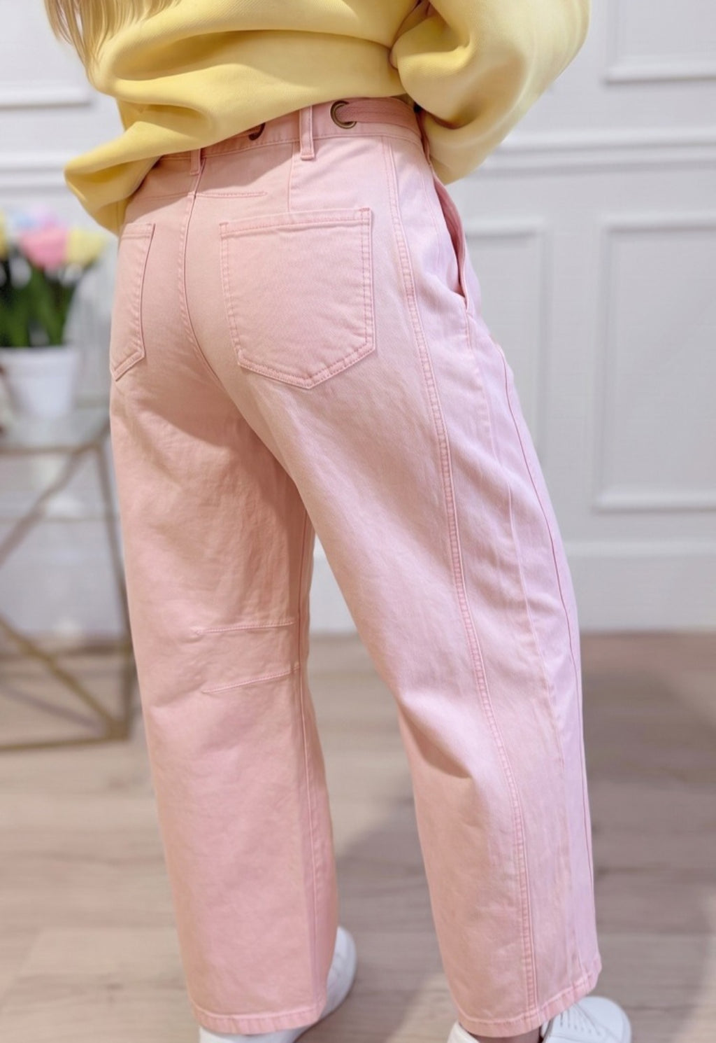 Pink Grommet Barrel Jeans *PREORDER*