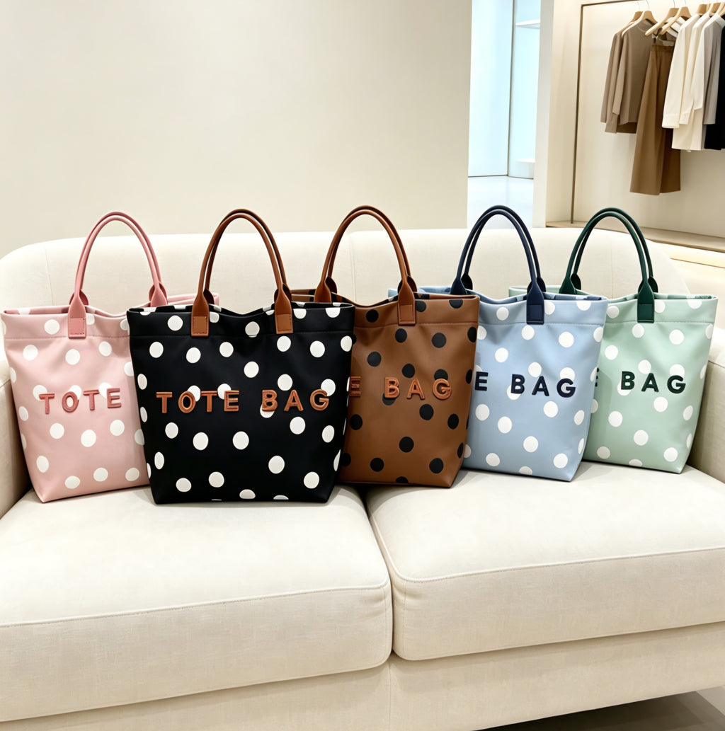Polka Dot Oxford Tote Bag *PREORDER*