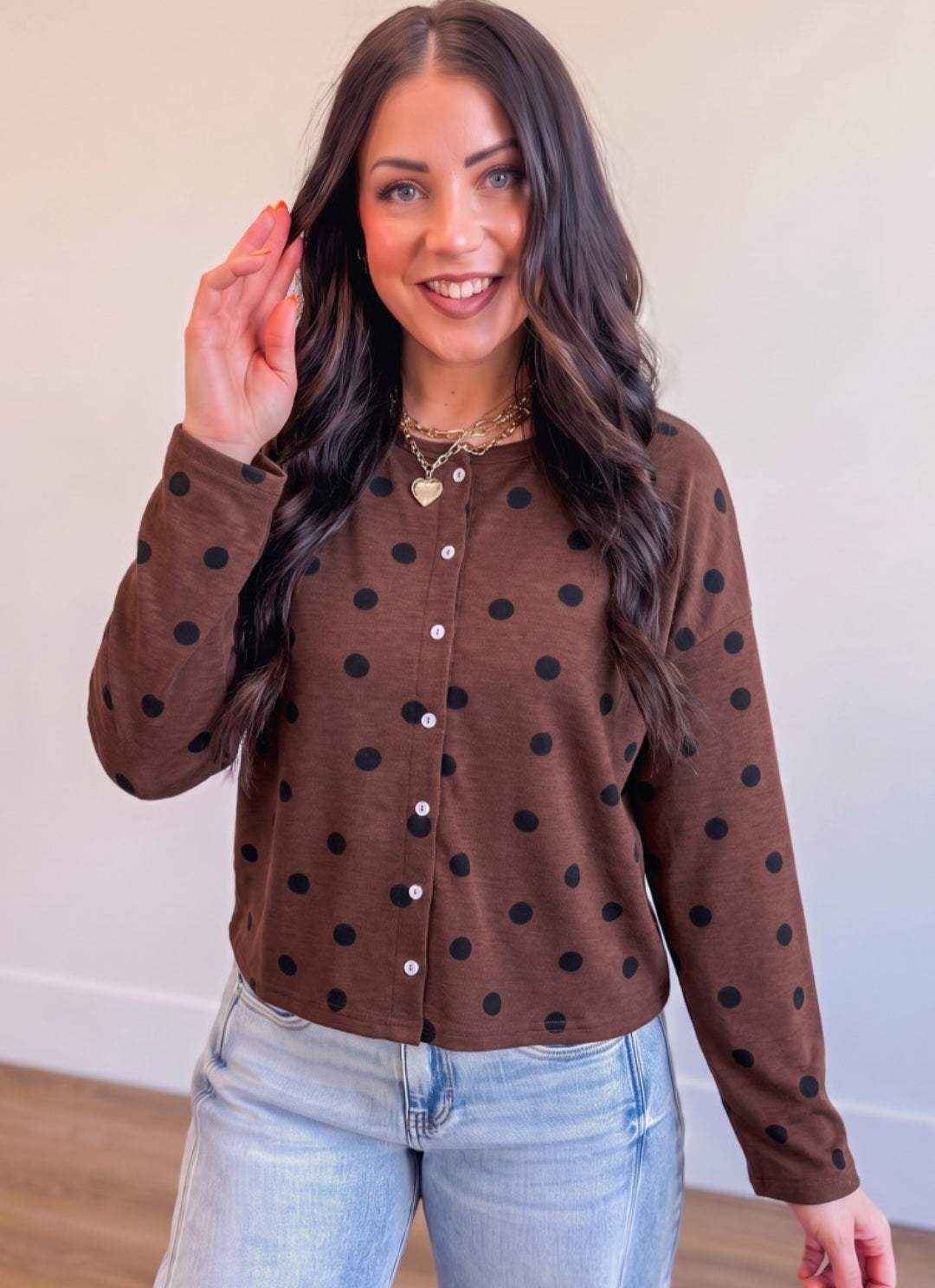 Brown Black Button Up Top *PREORDER*