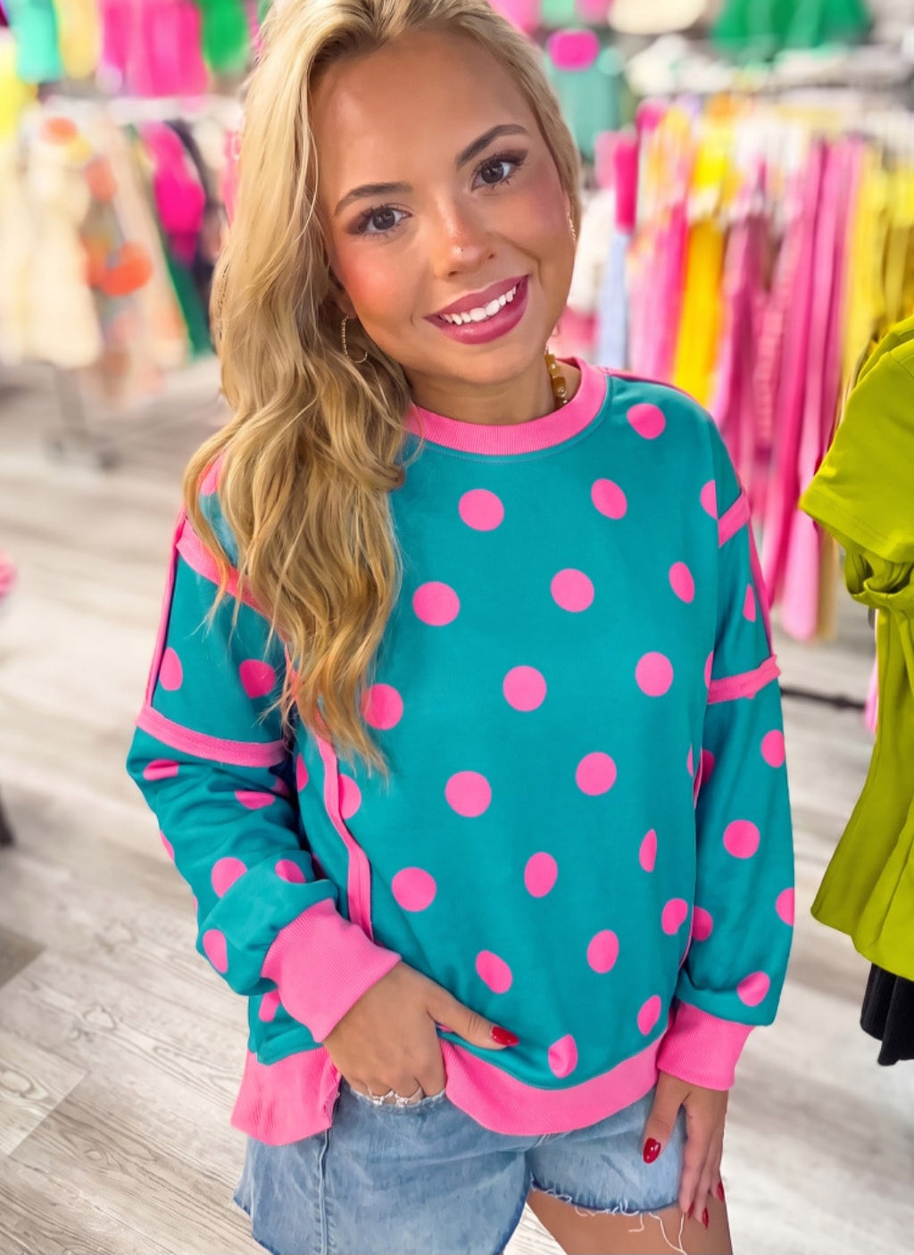 Polka Dot Performance Pullover Exposed Seam *PREORDER*