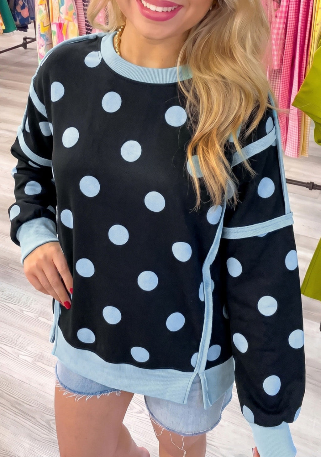 Polka Dot Performance Pullover Exposed Seam *PREORDER*