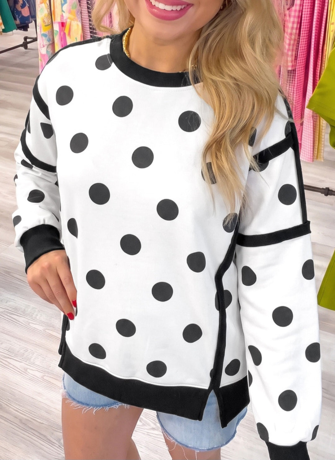 Polka Dot Performance Pullover Exposed Seam *PREORDER*
