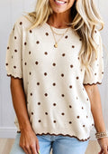 Cotton Knit Polka Dot SS Sweater *PREORDER*