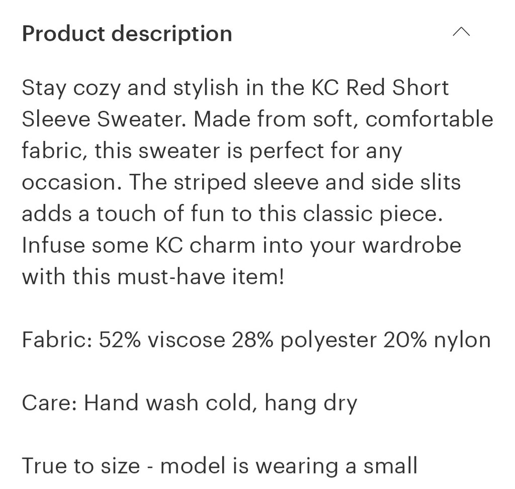 KC Red Short Sleeve Sweater *PREORDER*