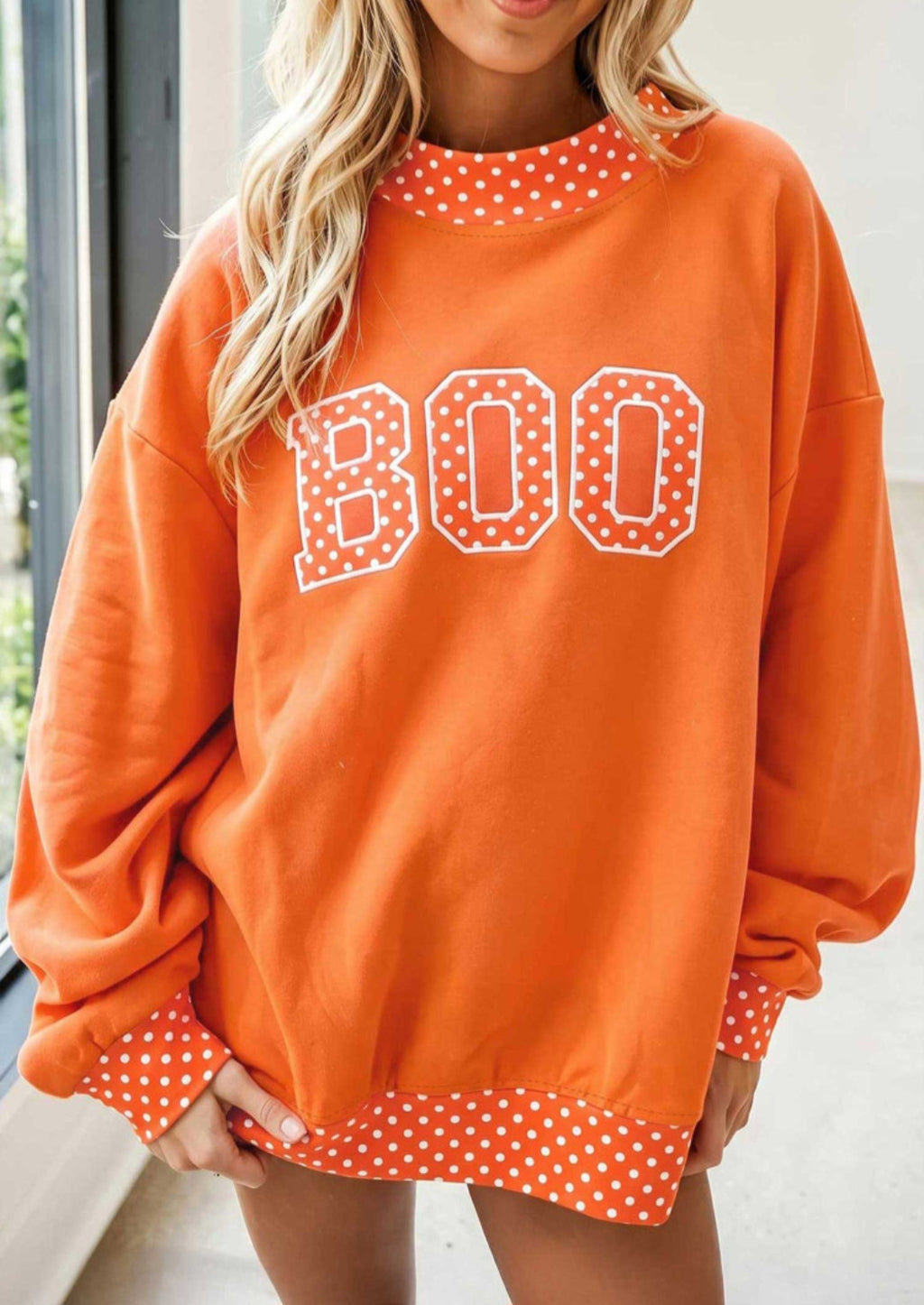 Polka Dot BOO Mock Neck Sweatshirt *PREORDER*