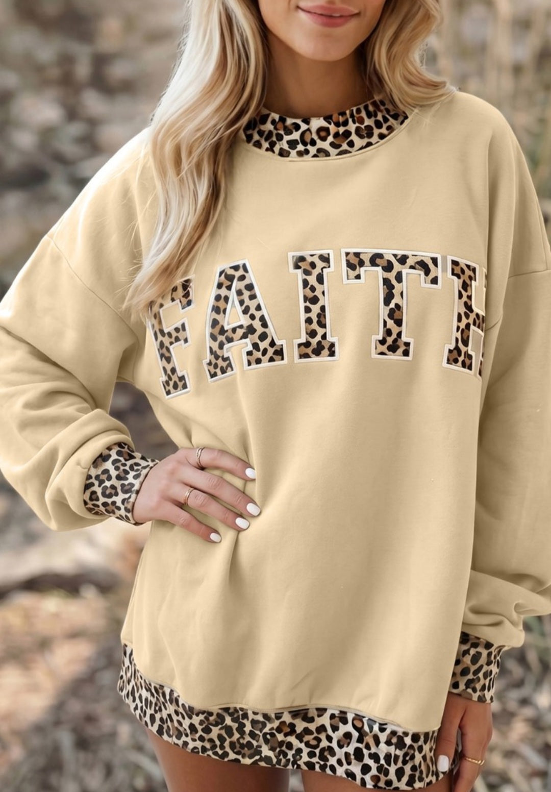 Faith Leopard Mock Neck Sweatshirt *PREORDER*