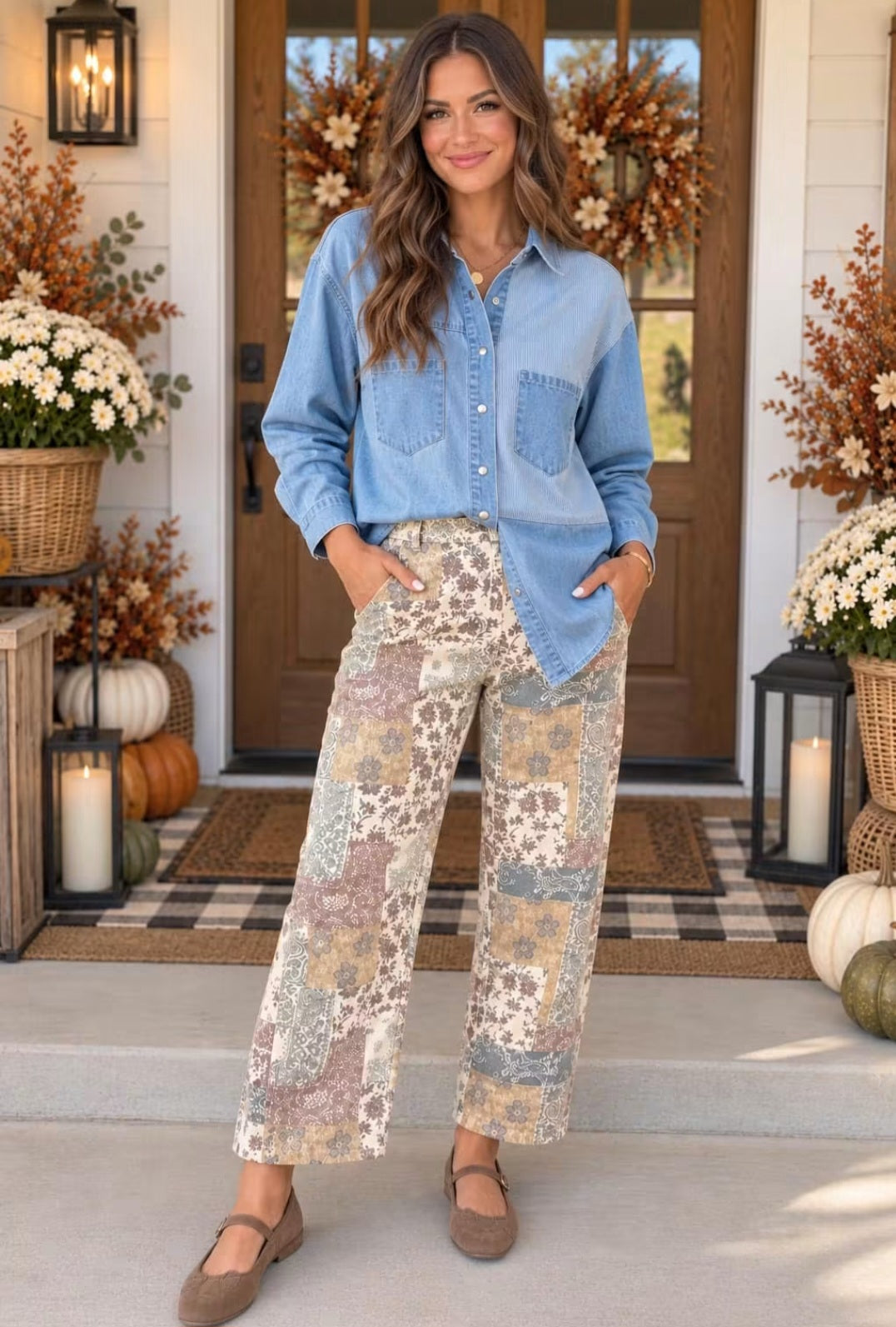 Boho Patchwork Ankle Jean *PREORDER*