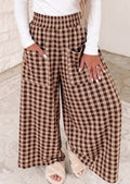 Brown Plaid Wide Leg Pants *PREORDER*