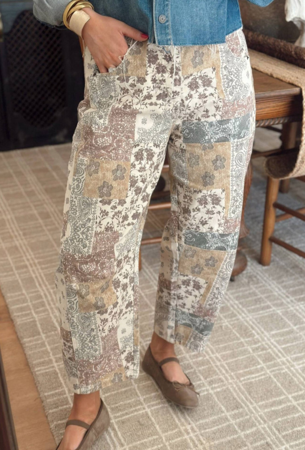 Boho Patchwork Ankle Jean *PREORDER*