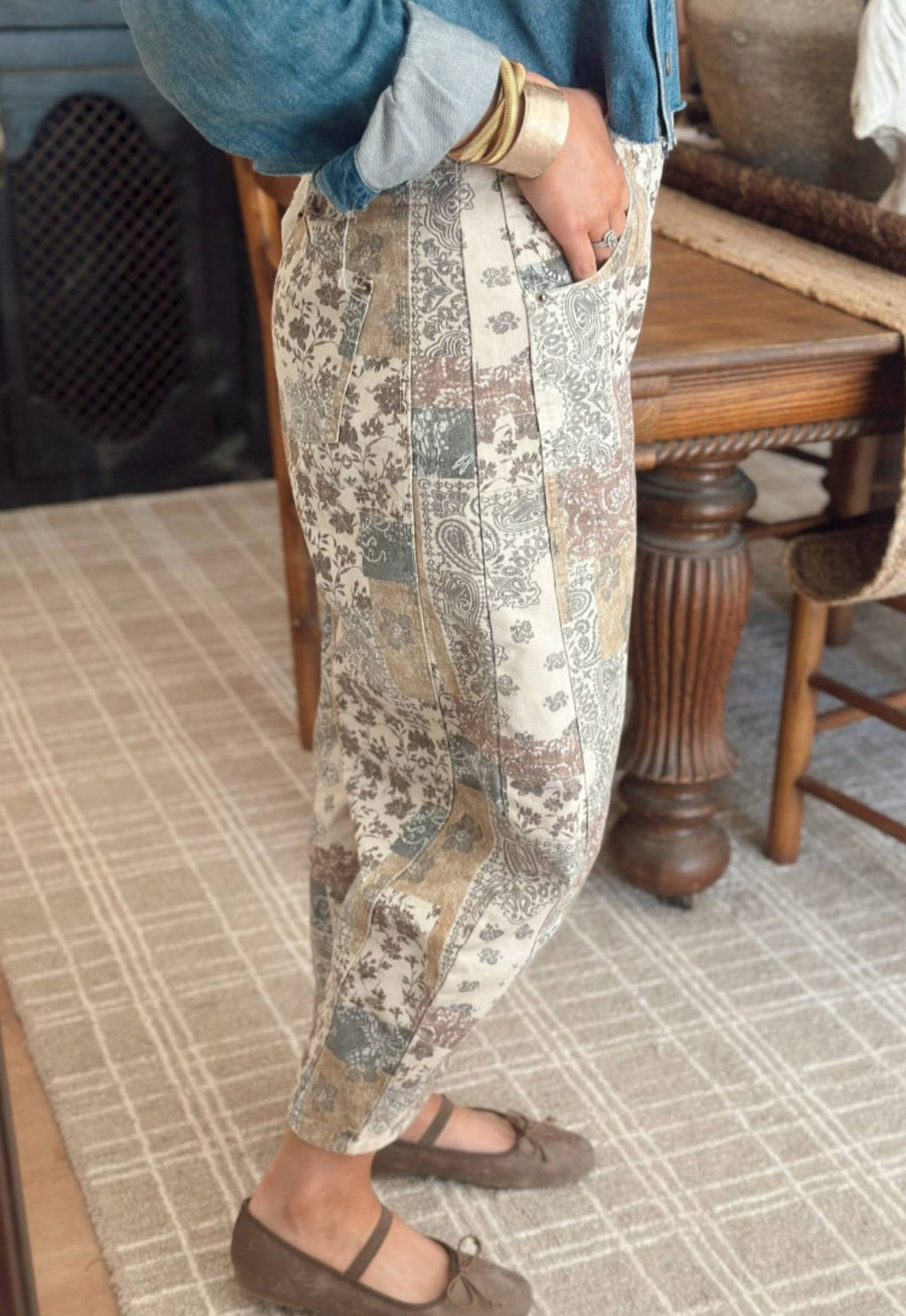 Boho Patchwork Ankle Jean *PREORDER*