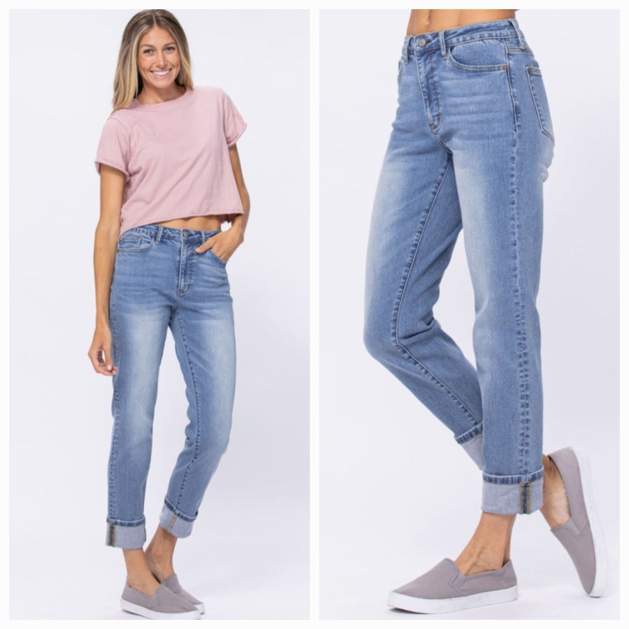 Judy Blue Vintage Wash Boyfriend Jean