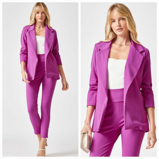 Dear Scarlett Magic Stretch Blazer Spring Magenta