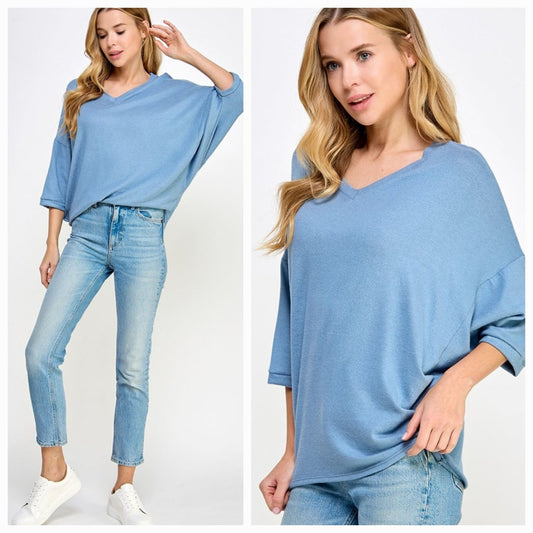 Baby Soft Knit Top Sky Blue