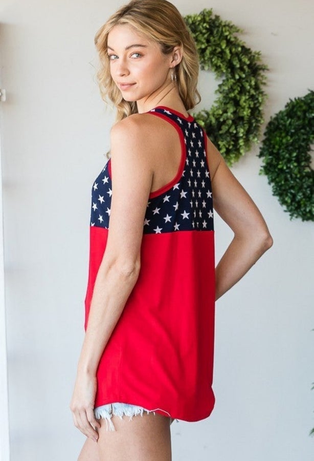 Navy Stars Red Tank