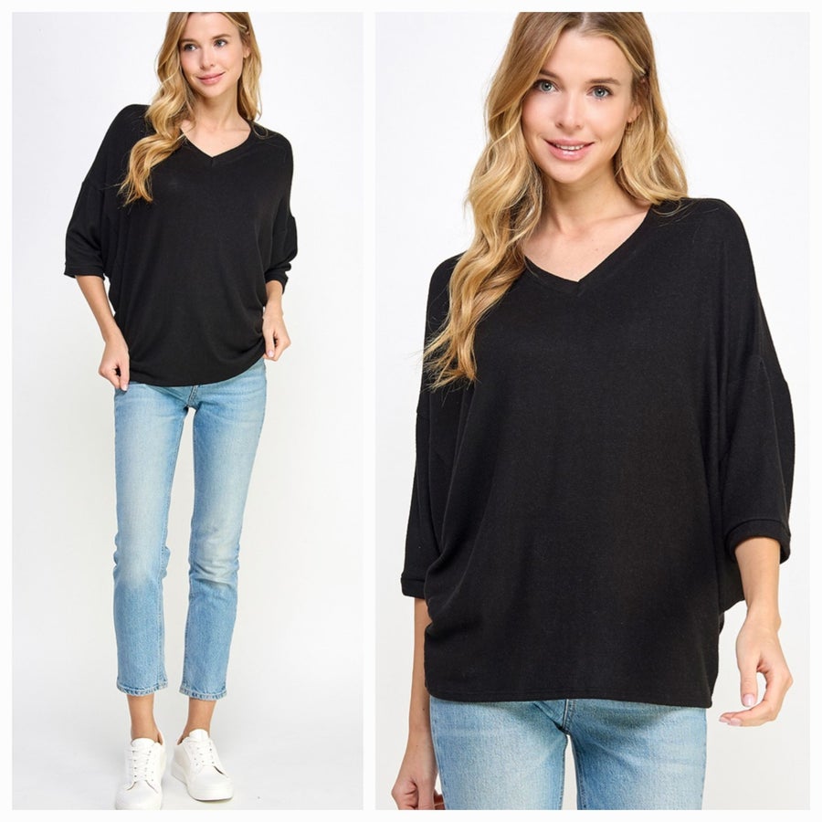 Baby Soft Knit Top Black