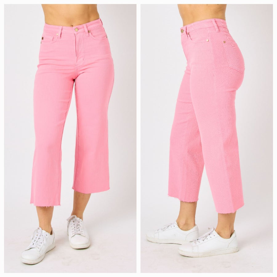 Judy Blue Tummy Control Crop Pink