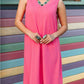Andree by Unit Raised Rib Sleeveless Dress Pink