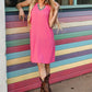 Andree by Unit Raised Rib Sleeveless Dress Pink