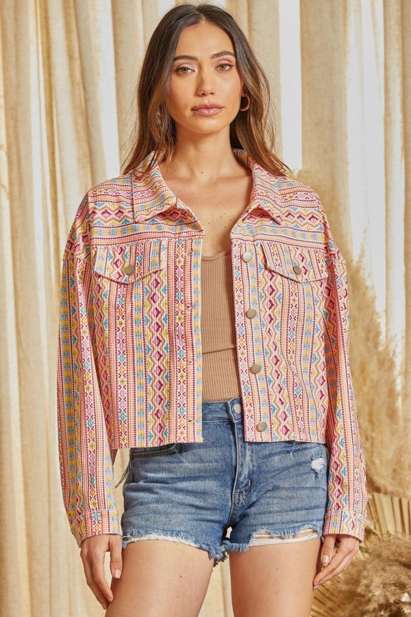 Corduroy Colorful Aztec Jacket