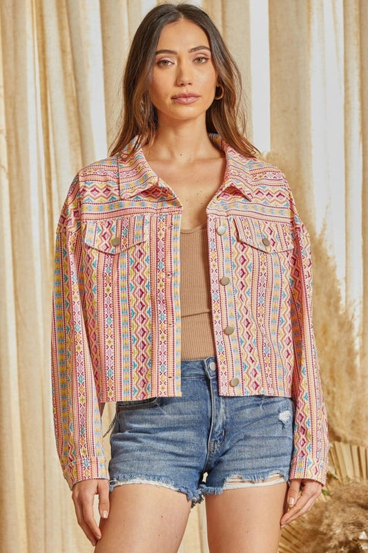 Corduroy Colorful Aztec Jacket