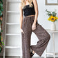 Urban Ribbed Leopard Print Wide Leg Pant