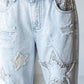 Oli & Hali Lightwash Peace Patchwork Jeans