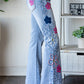 Oli & Hali Washed Flower Embroidered Jeans