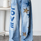 Oli & Hali Washed Star Love Patchwork Jeans